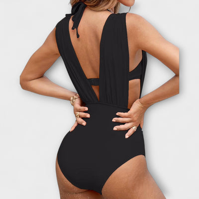 Miravo - Shaping Swimsuit with Deep Neckline & Adjustable Strap