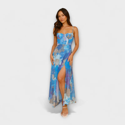 Audrey - Floral Print Strap Dress for Women - Stylish and Alluring