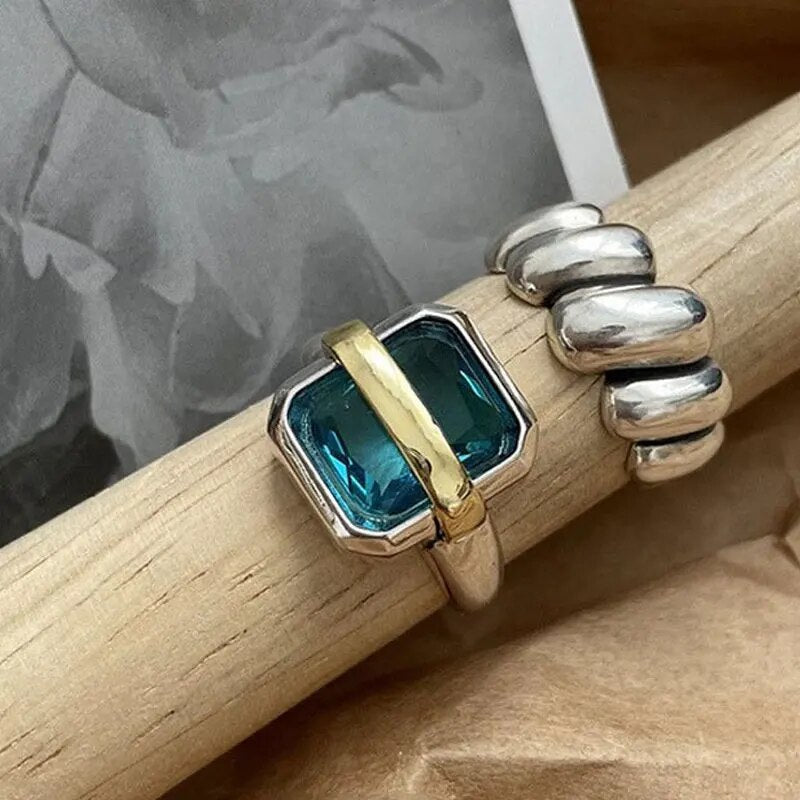 Blue Zircon-Silver Ring