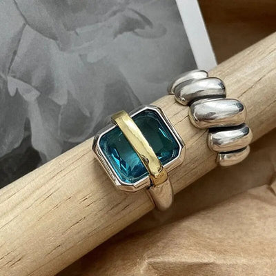 Blue Zircon-Silver Ring