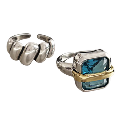 Blue Zircon-Silver Ring