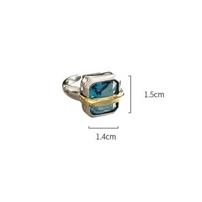 Blue Zircon-Silver Ring