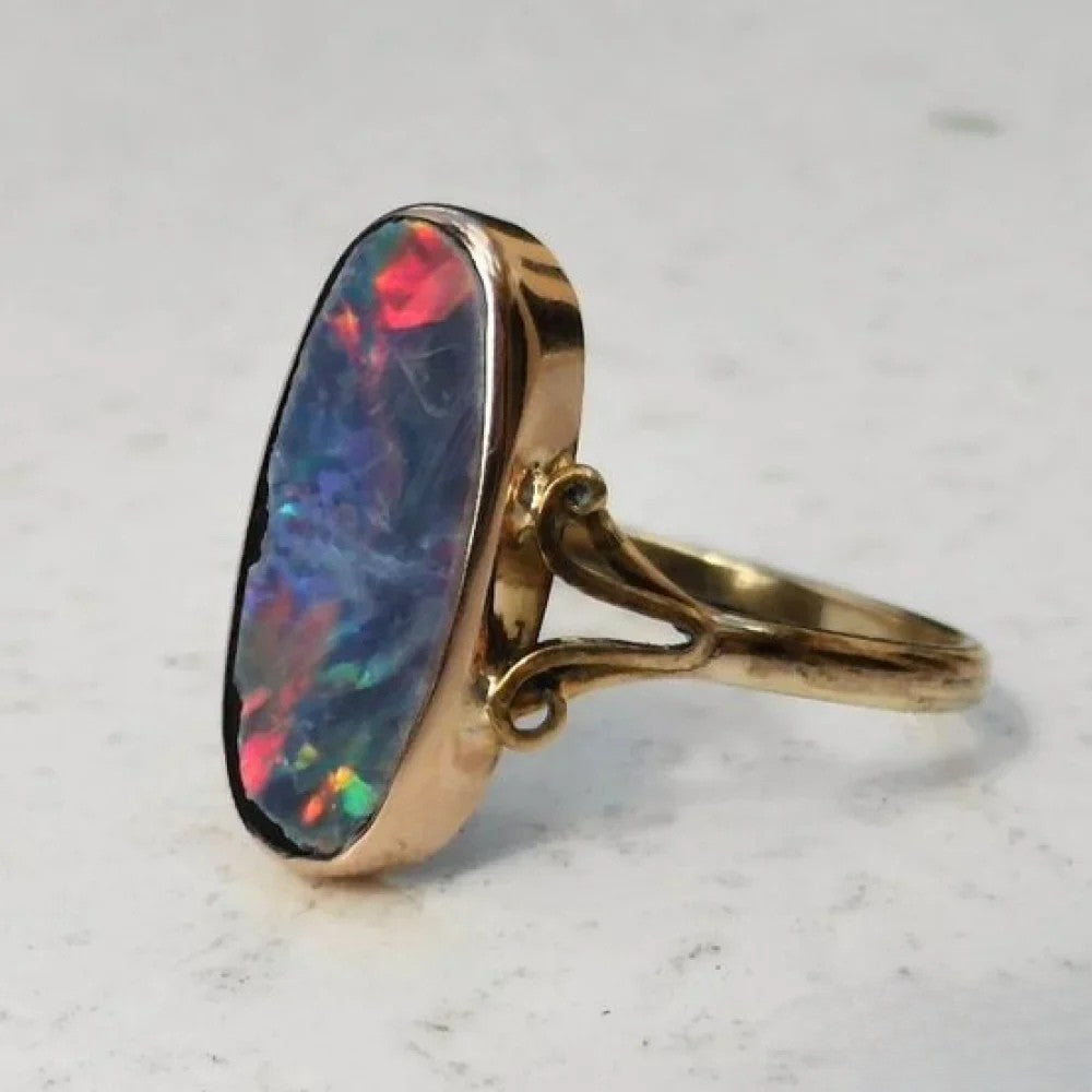 Retro Colorful Opal Ring