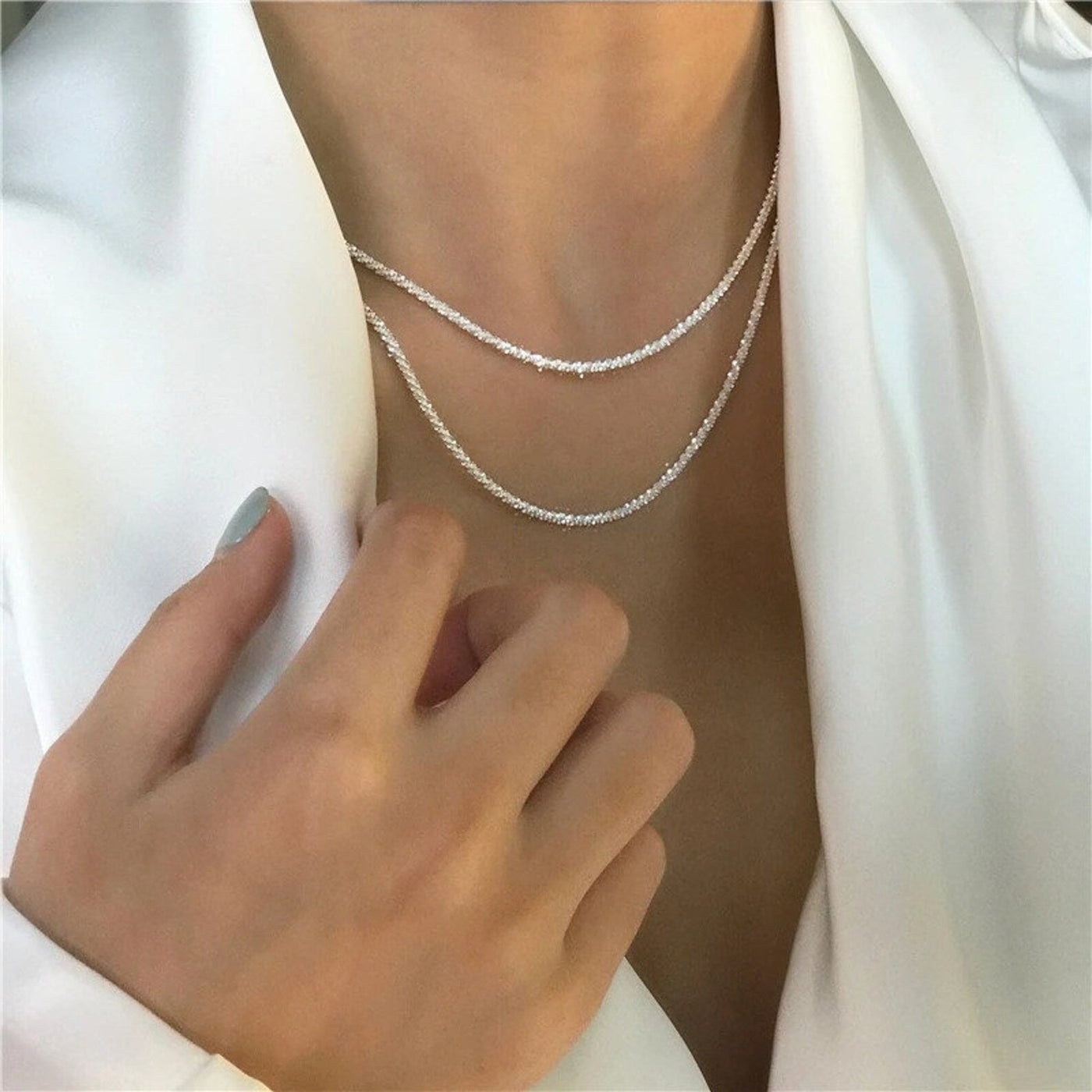 Star Light Necklace Silver Set