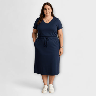 Danielle - Elegant V-Neck Top with Skirt